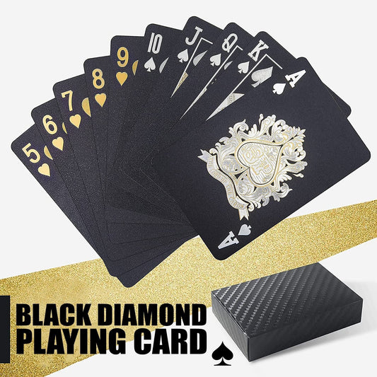 Diamond Foil Playing Card Manacove Black 
